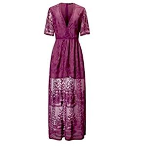 Purple lace romper maxi